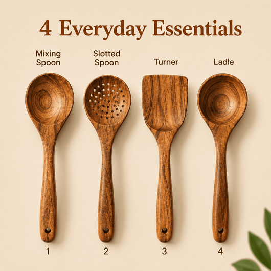 Teak Wood Utensil Set